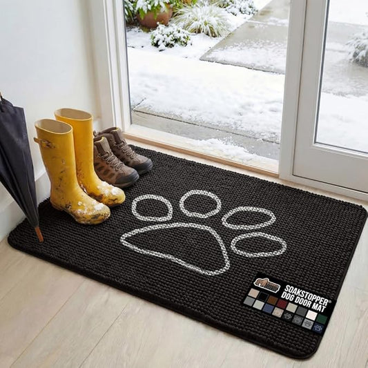 GORILLA GRIP SOAKSTOPPER Dog Door Mat, 48x30 Machine Washable Rug Absorbent by GorillaGrip