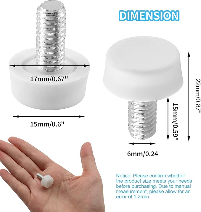 Biaungdo 24 Pcs Adjustable Furniture Levelers, M6x15 mm Ajustable Leveling Feet - Image 2