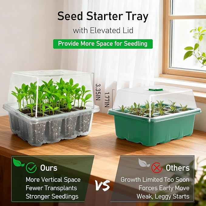 MIXC Seed Starter Tray with Elevated Lid, 120 Cells Seed Starter Kit with - Image 2