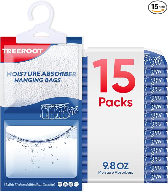 15 Pack Moisture Absorbers for Closet, 9.8OZ Hanging Closet Dehumidifier Bags by Unknown