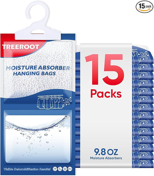 15 Pack Moisture Absorbers for Closet, 9.8OZ Hanging Closet Dehumidifier Bags by Unknown