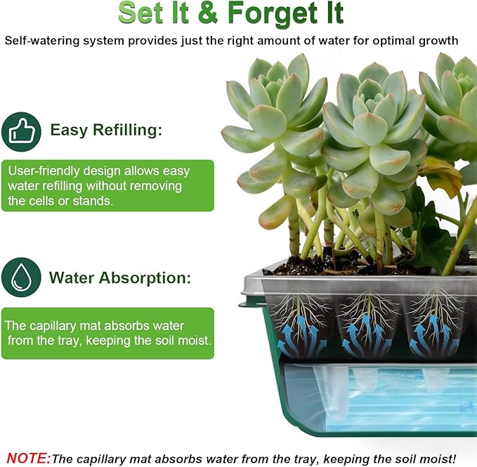 TONYFUL Seed Starter Tray with Grow Light, 60-Cell Seed Starter Kit with 4.07” - Image 4