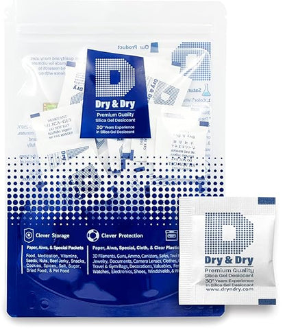 Dry & Dry 1 Gram Food Grade Silica Gel Packs Desiccant Packs, Silica Packets by DryDry