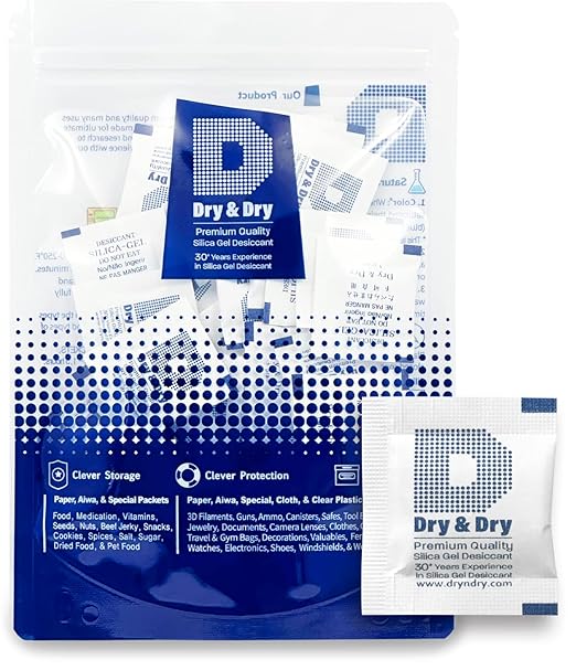 Dry & Dry 1 Gram Silica Gel Packets Desiccants, Silica Packets by DryDry