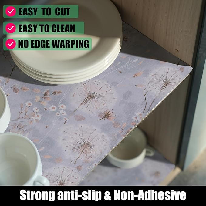 Dandelion Shelf Liners Strong Non-Slip 12IN x 20FT and Non Adhesive Shelf and - Image 2