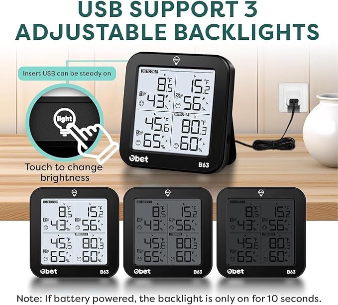 OBET Indoor Outdoor Thermometer Wireless Weather Station - Image 2