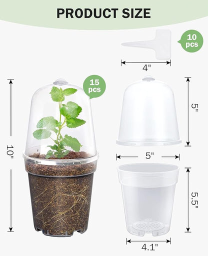 homenote Clear Nursery Pots for Plants, 5 Inch Plant Pot for Planting - Image 5