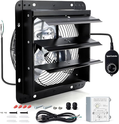 12 Inch Wall Mounted Shutter Exhaust Fan by Hipoilk