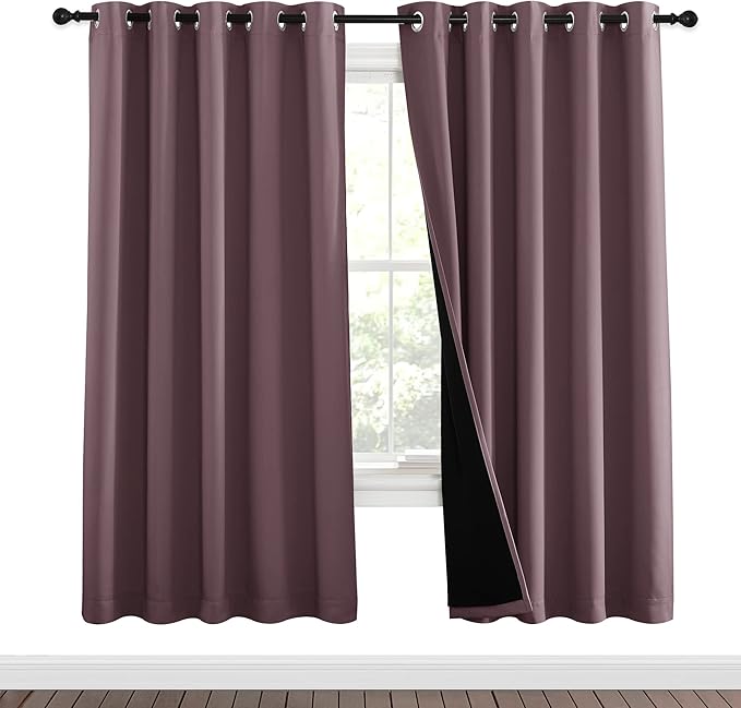 NICETOWN 100% Blackout Window Curtain Panels, Full Light Blocking Drapes - Image 2