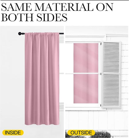 NICETOWN RV Blackout Curtains for Camper Windows, Rouge Pink, Short Blackout - Image 5