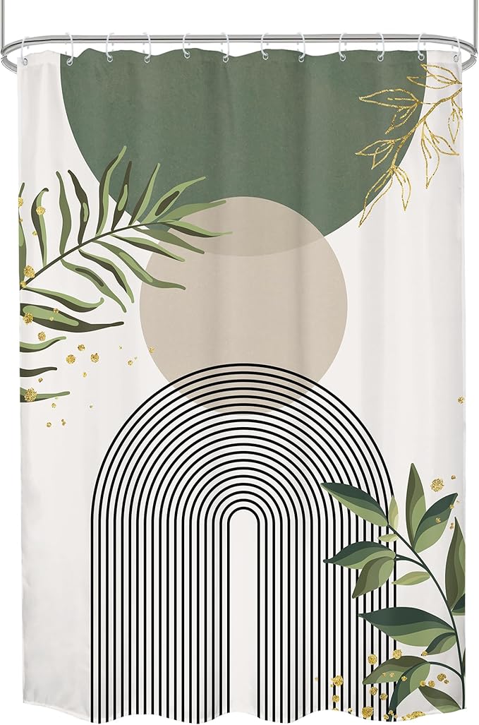 Small Stall Green Boho Shower Curtain 54Wx78H Rv Modern Bohemian Abstract Sage - Image 8