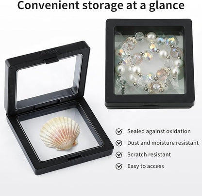 20 Pcs Black Seashell Holder, 3D Floating Display Box 2.7 x 2.7 Inches - Image 5