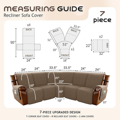 Arfntevss Waterproof Recliner Sectional Couch Covers - Image 5