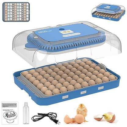 HOWOOlUA 70 Egg Incubator for Hatching Eggs withAuto Turn, Temp & Humidity by howooiua