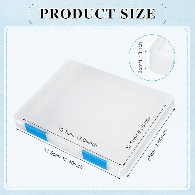 PerKoop 6 Pcs Clear Paper Storage Box A4 Plastic File Box Document Paper - Image 2