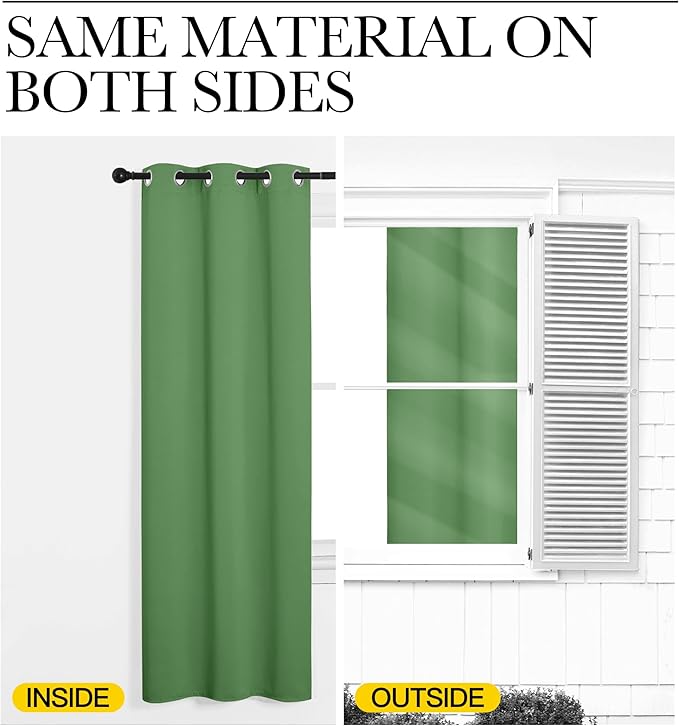 NICETOWN Blackout Curtain 78 inch Long, W55 x L78, 1 Panel, Forset Green - Image 5
