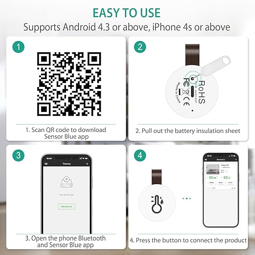 ORIA Wireless Thermometer Hygrometer, Smart Bluetooth Humidity Temperature - Image 5