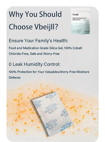 5 Gram Color-Indicating Silica Gel Packets, Premium Food Grade Desiccant - Image 3