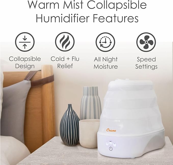 1 Gal. Warm Mist Collapsible Humidifier, Top Fill, - Image 4