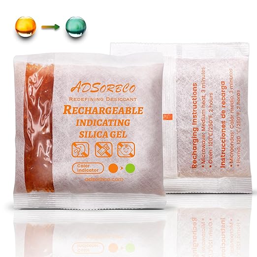 Adsorbco Rechargeable 500 Gram 2 Packs Desiccant, Indicating Silica Gel Packets by Unknown