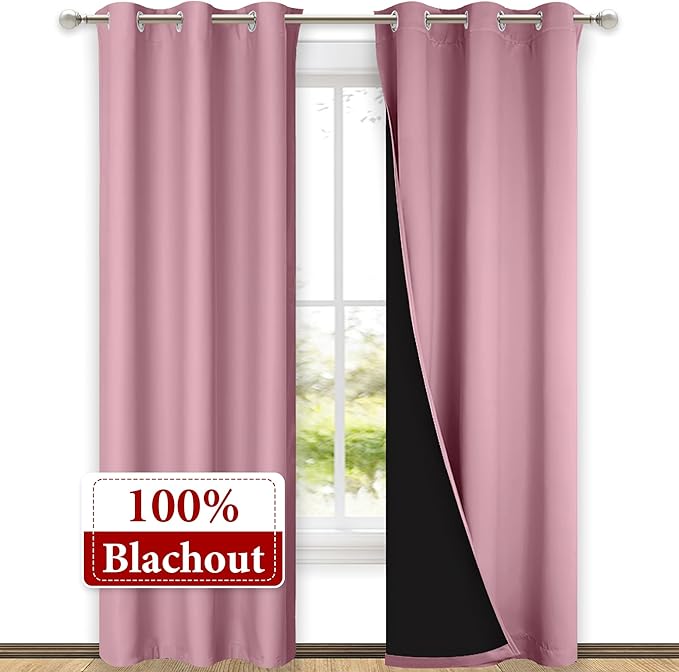 NICETOWN Blackout Curtains 80 inches Long, Full Light Blocking Drapes - Image 2