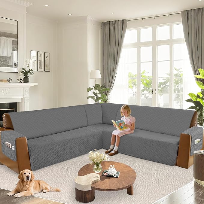 Arfntevss Waterproof Sectional Couch Covers L Shape Washable Velvet Sofa Cover - Image 6