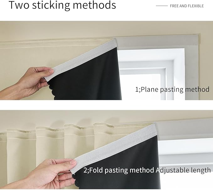 Adhesive Curtain 100% Blackout No-Drill Easy Install - Image 5