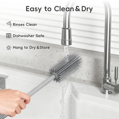 Silicone Cleaning Brush Kit, Water Bottle and Straw Cleaner Brush Set - Image 3