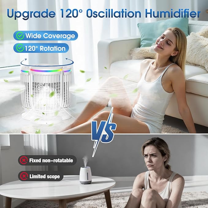 Humidifiers for Bedroom, with Large Tank, Ultra-Quiet Supersized Cool Mist Air - Image 3
