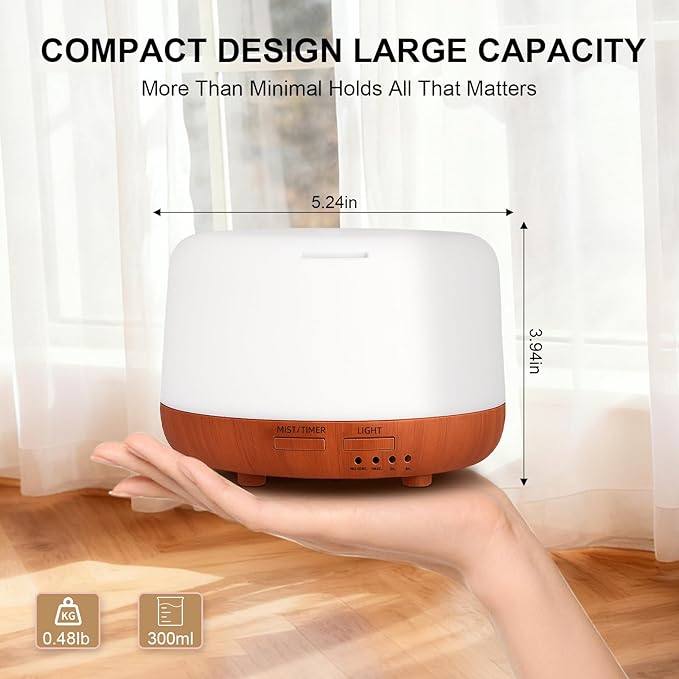 300ML Essential Oil Diffuser, Small Aromatherapy Diffuser - Image 2