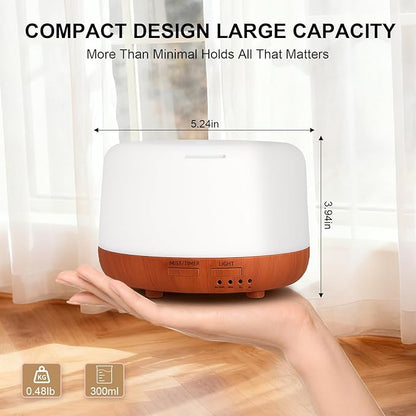 300ML Essential Oil Diffuser, Small Aromatherapy Diffuser - Image 2