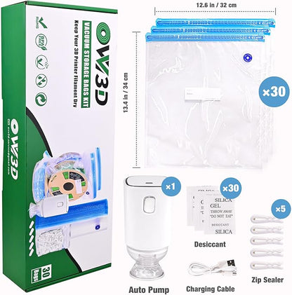 OVV3D Filament Storage Bags 30pcs, Plus Size 32X34cm 3D Printer Filament - Image 2