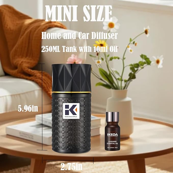 Essential Oil Diffuser, 35 Million Negative Ions Fresh Air, Glass Oil Diffuser - Image 2