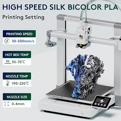 ERYONE Silk Dual Color PLA Filament 3D Printer 1.75mm +/- 0.03mm, Bicolor - Image 2