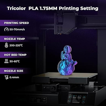 AMOLEN Silk PLA Filament 1.75mm, Triple Colors 3D Printer Filament Bundle - Image 6