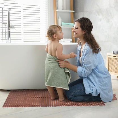 Bath Mat Bathroom Runner Long Large Rugs Floor Wood Shower Bathtub Waterproof - Image 5