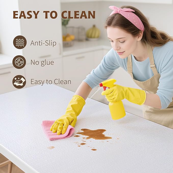 Shelf Liners for Kitchen Cabinets Non Adhesive Drawer Liner 23.6in x 20FT Pure - Image 4