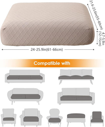 Fuloon Waterproof Seat Cushion Covers 3 PCS, Stretch Sofa Cushion Slipcovers - Image 3