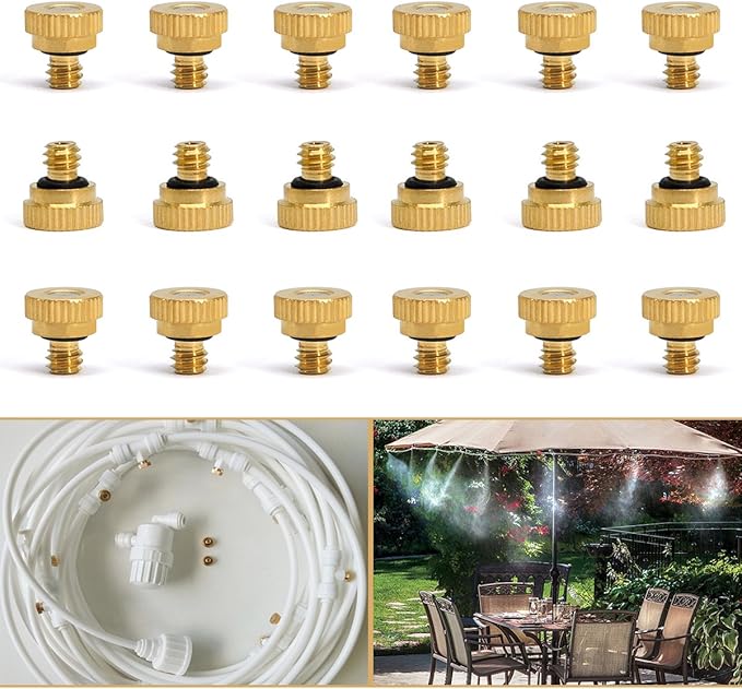32 Pack- Brass Misting Nozzles For Outdoor Cooling System, 0.012” Orifice 10/24 - Image 8
