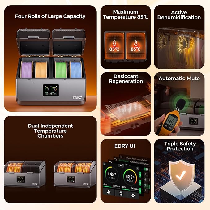 Creality Space Pi X4 Filament Dryer, 4 Spools 3D Printer Filament Dryer Box - Image 2