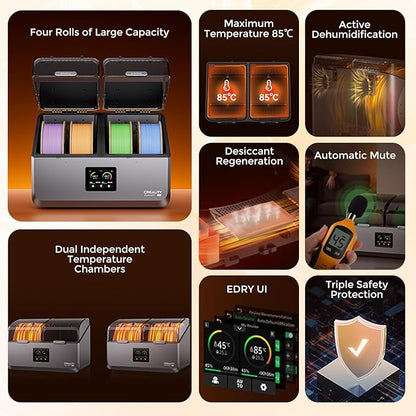 Creality Space Pi X4 Filament Dryer, 4 Spools 3D Printer Filament Dryer Box - Image 2