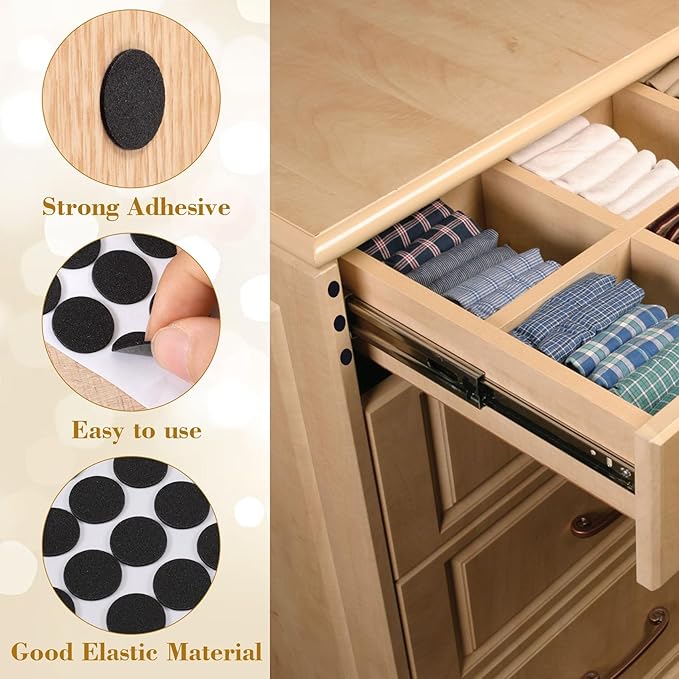 735 Pcs Small Felt Furniture Pads, Self-Adhesive EVA Foam Dot Circles, Round - Image 4