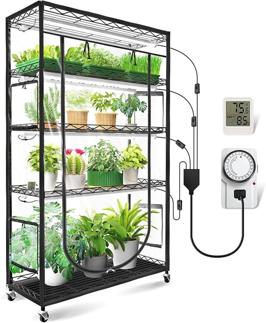 JESLED Indoor Greenhouse with Grow Light, 3FT Full Spectrum 5000K LED Light by JESLED