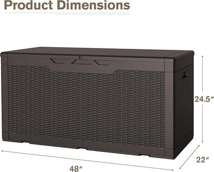 JUMMICO 100 Gallon Resin Deck Box, Waterproof Outdoor Storage Box - Image 5