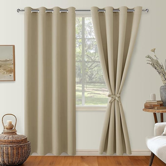 Hiasan Blackout Curtains for Bedroom, 52 x 84 Inches Long by Hiasan