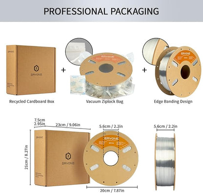 ERYONE Silk PLA Filament for 3D Printer, 1.75mm +/- 0.03mm, Silk Silver - Image 8