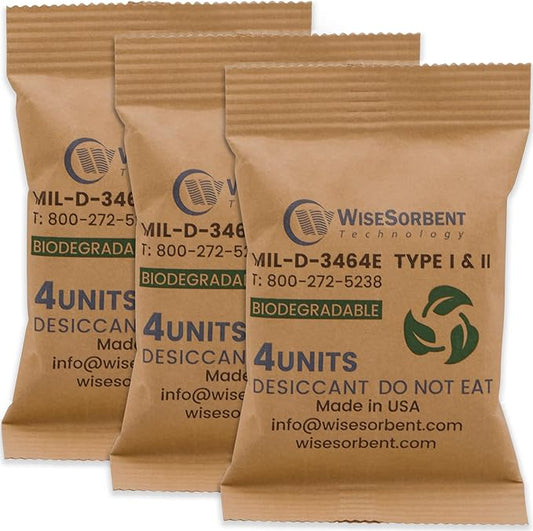 3 x 132g Kraft Clay Desiccant Packs – Food Safe Bentonite Clay, Silica Gel by Wisesorb