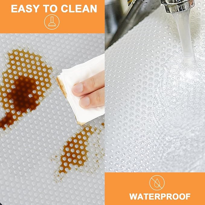 FLPMIX Large Cabinets Shelf Liner: 22" x 300" Clear Waterproof Under Sink Mat - Image 5
