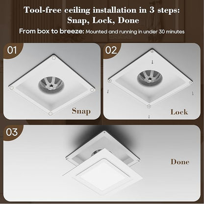 12" Ultra Quiet Bathroom Exhaust Fan - Image 6