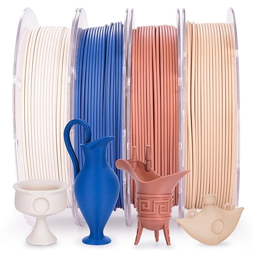 AMOLEN PLA Matte 3D Printer Filament Bundle, PLA 1.75mm Craftsman Color Quartet by AMOLEN